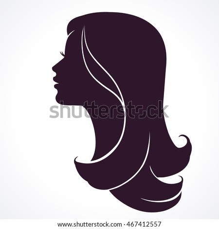 Woman Face Profile Female Head Silhouette Stock Vector 