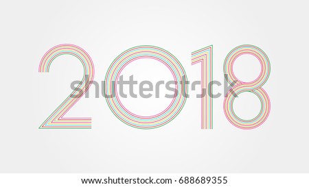 2018 Happy New Year or Christmas Background creative greeting card design, can be used for flyers, invitation, posters, brochure, banners, calendar.