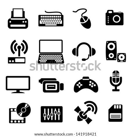 Set Vector Computer Icons Computer Devices Stock Vector 100151894 ...