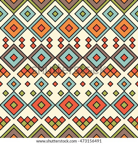 Colorful Seamless Ethnic Pattern Background Red Stock Vector 158748317 ...