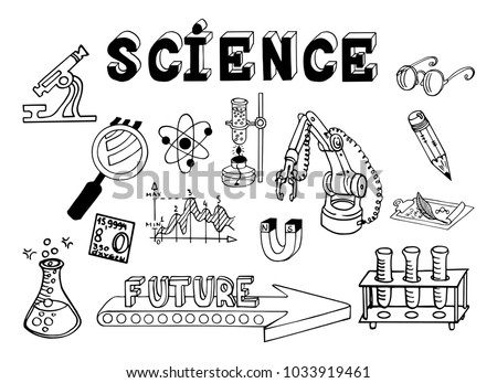 Hand Drawn Science Sketch Education Vector Stock Vector 1033919461 ...