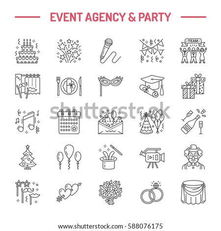 vector line wedding Easter Icon Stock Vector Christianity Set Icons Set