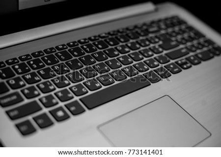 Keyboard White Gray Black Laptop Laptop Stock Photo Royalty Free