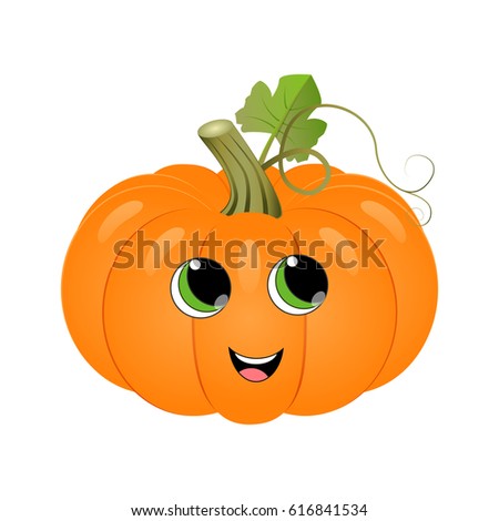 Cute Cartoon Smiling Pumpkin Stock Vector (Royalty Free) 616841534