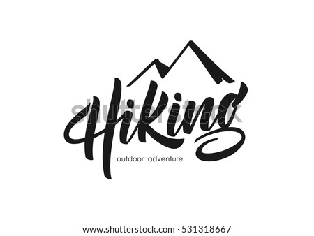 Vector Illustration Modern Brush Lettering Hiking Stock Vector ...