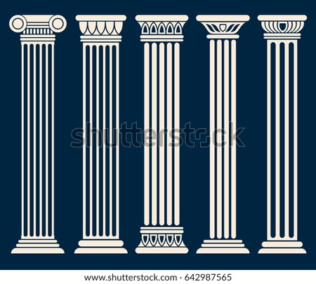 Greek Architecture Columns classic roman greek architecture columns vector stock vector Greek Architecture Columns classic roman greek architecture columns vector stock vector