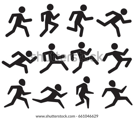 Various Human Man People Walking Running Stock Vector 508746208 ...