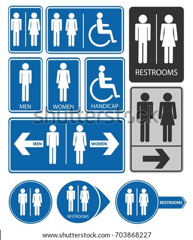 toilet entrance signs men women disabled stock vector royalty free