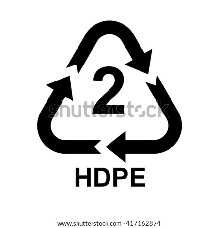 Plastic Recycling Symbol Hdpe 2 Vector Stock Vector 417162874 ...