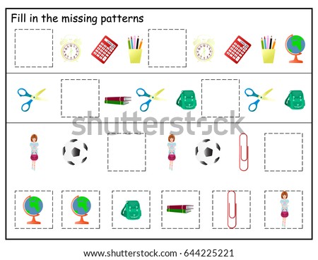 kids printable game preschool kindergarten worksheet stock