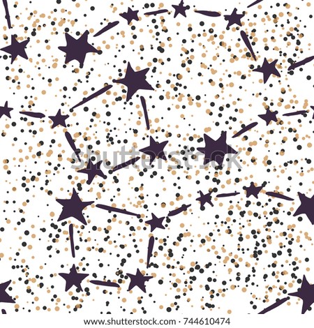 Starry Pattern With Great Bear Constellation Vector Illustration For Your Designs Element Textile