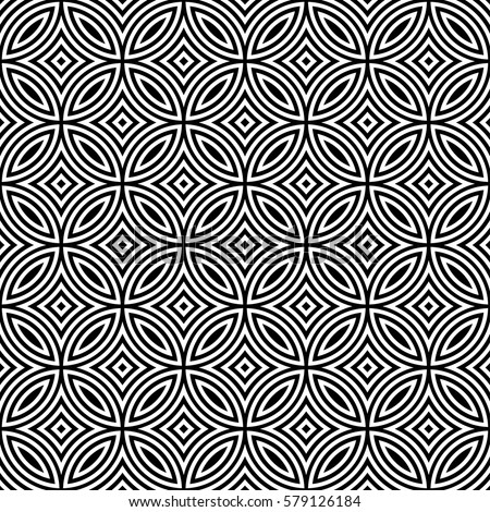 Traditional Japanese Pattern Overlapping Circles Square ...