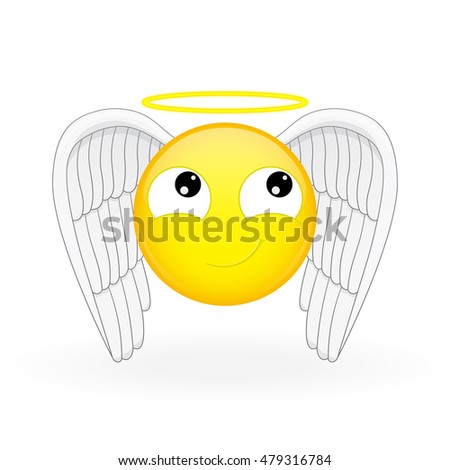 Emoticon Wings Nimbus Angel Emoticon Holy Stock Vector 479316784 ...