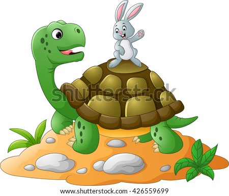 Cartoon Turtle Rabbit Stock Vector 414582964 - Shutterstock