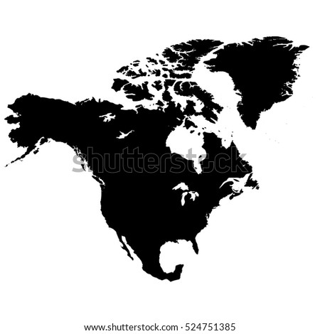 Detailed Map North Central America Borders Stock Vector 595723409