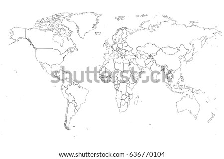 detailed world map high resolution stock illustration 636770104