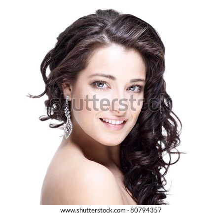 Beautiful face of young woman with clean skin