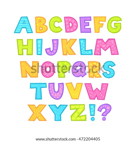 Bright Funny Font Design Alphabet Vector Stock Vector 29125795 ...