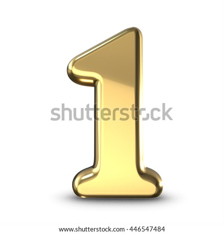 3d Cute Gold Metal Number 1 Stock Illustration 446547484 - Shutterstock