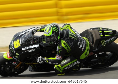 MUGELLO - ITALY, JULY 13: British Yamaha rider Cal Crutchlow at 2012 Qualify Session Grand Prix TIM of Italy MotoGP at Mugello circuit on July 13, 2012