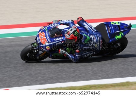 MUGELLO - ITALY, JUNE 3: Spanish Yamaha rider Maverick Vinales during the qualifying of the 2017 MotoGP OAKLEY GP of Italy at Mugello circuit on June 3, 2017 in Italy.
