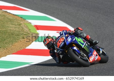 MUGELLO - ITALY, JUNE 3: Spanish Yamaha rider Maverick Vinales during the qualifying of the 2017 MotoGP OAKLEY GP of Italy at Mugello circuit on June 3, 2017 in Italy.