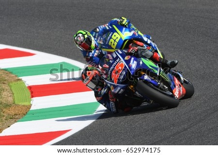 MUGELLO - ITALY, JUNE 3: Spanish Yamaha rider Maverick Vinales during the qualifying of the 2017 MotoGP OAKLEY GP of Italy at Mugello circuit on June 3, 2017 in Italy.