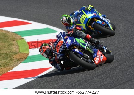 MUGELLO - ITALY, JUNE 3: Spanish Yamaha rider Maverick Vinales during the qualifying of the 2017 MotoGP OAKLEY GP of Italy at Mugello circuit on June 3, 2017 in Italy.