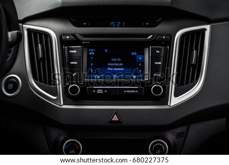MOSCOW, RUSSIA - JUNE 25, 2017 Hyundai Creta / Hyundai ix25, interior view. Test of new Hyundai Creta / Hyundai ix25. This car is 4WD compact crossover SUV. 2.0