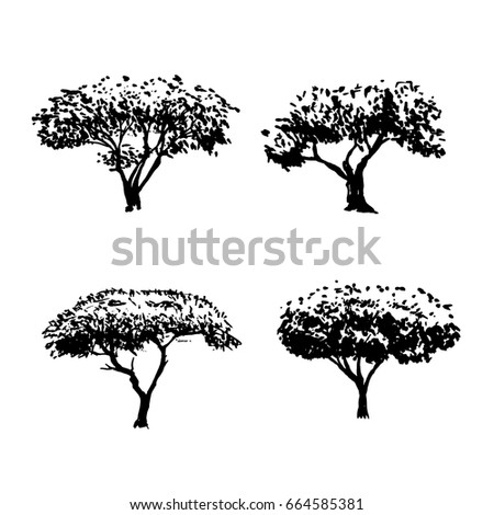 a vector collection of hand drawn doodle trees black and white marker drawing great - Architecture Drawing Of Trees a vector collection of hand drawn doodle trees black and white marker drawing great - Architecture Drawing Of Trees
