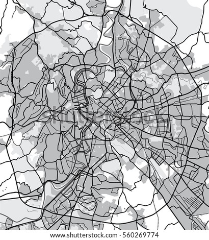 Black White Map Rome Italy City Stock Illustration 560269774 Black White Map Rome Italy City Stock Illustration 560269774