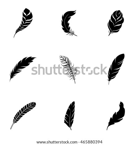 Download Feather Vector Set Simple Feather Shape Stock Vector ...
