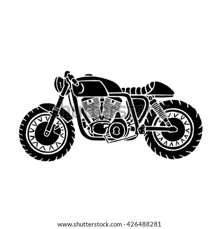 Motorcycle Vector Black White Stock Vector 426488281 - Shutterstock