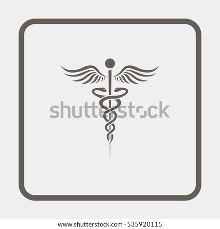 Caduceus of Hermes healthcare flat icon.