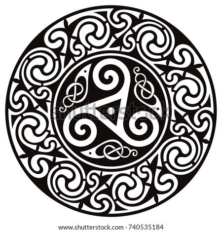 Round Celtic Design Celtic Mandala Isolated Stock Vector 740535184 ...