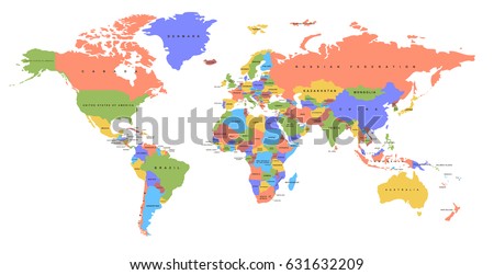 World Mapcountries Stock Vector 131987174 - Shutterstock