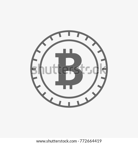 Bitcoin Cryptocurrency Coin Line Icon Virtual Stock Vector 694433053