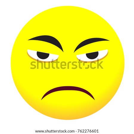 sad face icon yellow emoji symbol stock vector royalty free