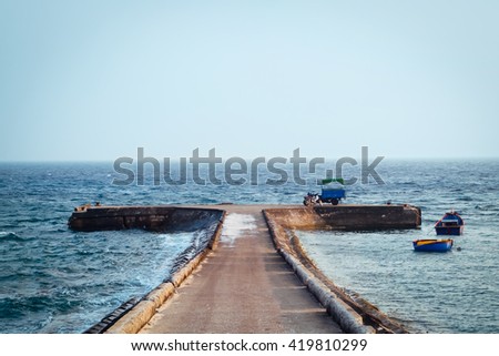 Pier at An Binh Island, Ly Son, Quang Ngai Province, Vietnam