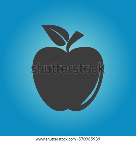 Apple icon. Apple Vector isolated on white background. Flat vector illustration in black. EPS 10