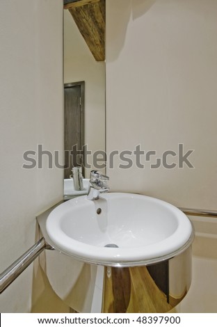 Modern Designer Hand Wash Basin Mirror Stock Photo 48397900 ... Modern Designer Hand Wash Basin Mirror Stock Photo 48397900 ...