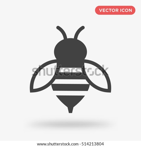 Black Bee Vector Icon On White เวกเตอร์สต็อก 514213804 - Shutterstock