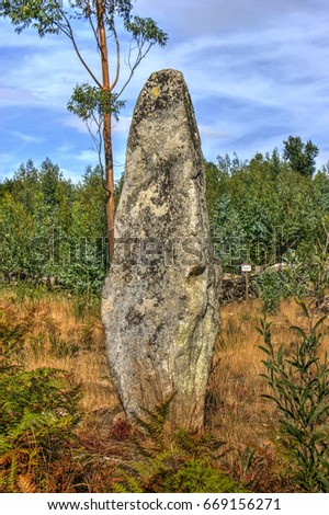 Luzim menhir in Penafiel, north of Portugal