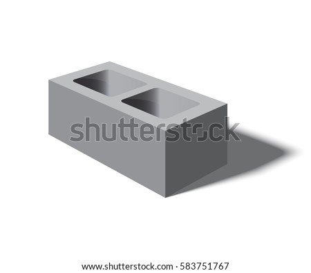 Vector Illustration Standard Concrete Building Block Stock Vector ...