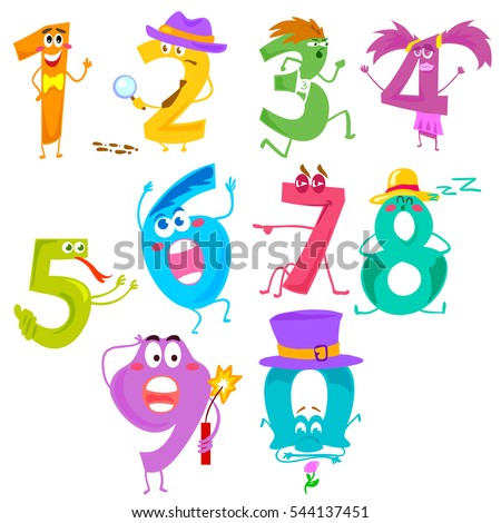 Vector Cute Numbers 1 10 Stock Vector 78569461 - Shutterstock