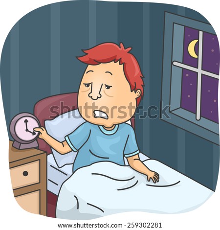 Illustration Man Pajamas Sitting On His Stock Vector 497862610 ...