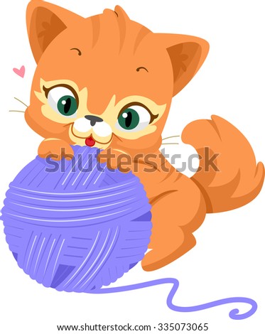 Cat Ball Of Yarn Stock Vectors & Vector Clip Art | Shutterstock