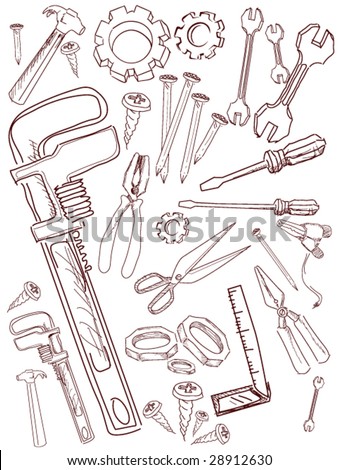 Drawing Hammer Tools Stock Images, Royalty-Free Images & Vectors