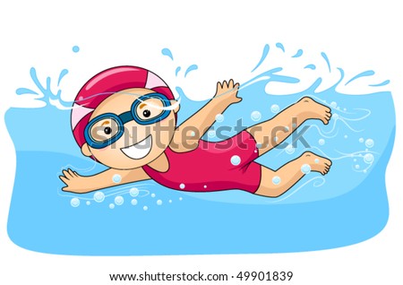 Boy Swimming Vector Stock Vector 49901839 - Shutterstock