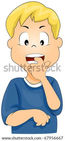 Cartoon Boy Finger Over His Mouth Stock Illustration 271552211 ...